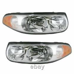 Headlamps Headlights Left LH & Right RH Pair Set for 00-05 Buick LeSabre