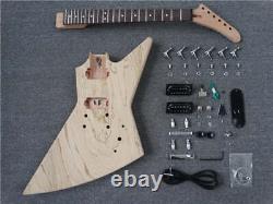 High quality DIY Electric Guitar Kit Explorer Style, 6-Strings Custom H H Pickup