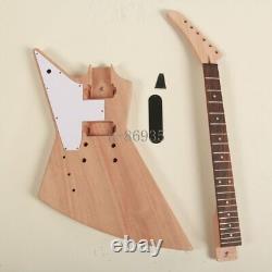 Left Handed Unfinished EX DIY Electric Guitar Kits Without Hardware Dot Inlay