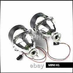 Mini 3 inch H1 Bi-Xenon HID Projector Lens RGB LED Kit For Custom Headlight DIY