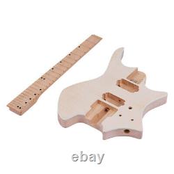 Muslady DIY Electric Guitar Kit Basswood Body Maple Neck Without Headstock E7P3