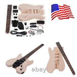 Muslady Unfinished DIY Electric Guitar Kit Basswood Body Rosewood Body Gift Z0T8