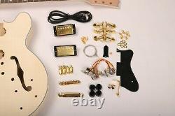 Naughty Body Electric Guitar Kit 335 Style Flamed maple Top Veneer Gold DIY kits