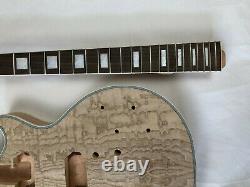 New Unfinished Electric Guitar Kit Guitar Neck and Body Mahogany Rosewood DIY