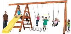 Outdoor DIY Custom Backyard Kids Play Set Hardware Kit Swing Seat Trapeze Ring