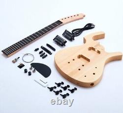 Parker Unfinished DIY Electric Guitar Kits Black Hardware HH Open Pickups Nature