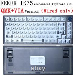 Pro 75% Mechanical Keyboard DIY Kit HotSwap Wireless RGB Knob Keyboard QMK+VIA