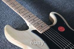 Promotion Unfinished DIY Electric Guitar Kit FR Bridge Maple Fretboard Fast Ship
