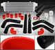 Racing Intercooler Bar And Plate Type + 8 Piece 2.5 Diy Black Turbo Piping Kit