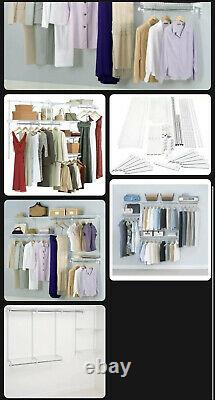 Rubbermaid Configurations 4-8 Feet Custom DIY Closet Organizer Kit, White