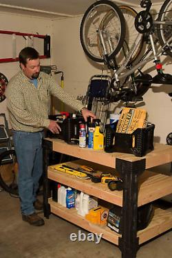 STORAGE WORKBENCH Wooden Shelves Organizer Garage Workshop Table Kit DIY CUSTOM