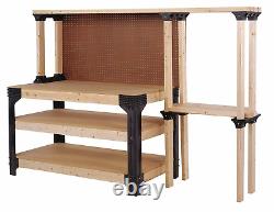 STORAGE WORKBENCH Wooden Shelves Organizer Garage Workshop Table Kit DIY CUSTOM