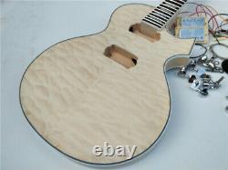 Semi Finished Diy Custom Electric Guitar Kit, Quilted Maple Top Semi Hollow Body