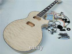 Semi Finished Diy Custom Electric Guitar Kit, Quilted Maple Top Semi Hollow Body