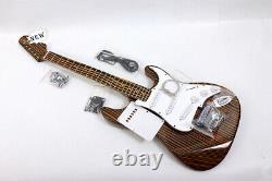 Set Diy Electric Guitar Neck+Guitar Body Zebra Wood 22fret Guitar Kit 25.5inch