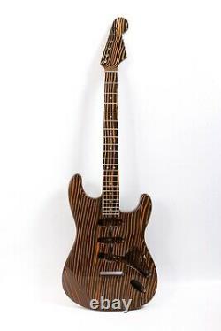 Set Diy Electric Guitar Neck+Guitar Body Zebra Wood 22fret Guitar Kit 25.5inch