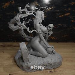 Sexy Vampirella on Knees Death 9.5 Figure Custom Resin Model Kit DIY Paint