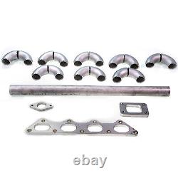 Squirrelly Ram Style T3 Turbo Manifold DIY Kit with 38mm WG for Mitsubishi 4G63
