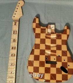 Strat custom guitar kit, DIY, Warmoth custom body, custom flame maple neck