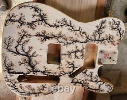 TELE STYLE Guitar Body TREE OF LIFE Red Alder Wood Luthier Custom 36