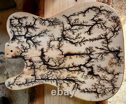 TELE STYLE Guitar Body TREE OF LIFE Red Alder Wood Luthier Custom 36