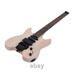 US Unfinished DIY Electric Guitar Kit Basswood Body Maple Neck NO Headstock W5D7