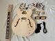 Unfinished 335 Jazz Semi Hollow Diy Electric Guitar Kit With All Accessoies