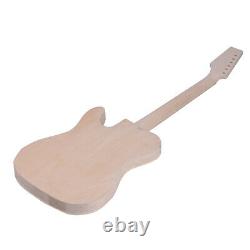 Unfinished DIY Electric Guitar Kit Basswood Body Burl Surface Maple Wood Neck