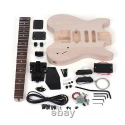 Unfinished DIY Electric Guitar Kit Basswood Body Custom Without Headstock H7Y3