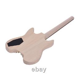 Unfinished DIY Electric Guitar Kit Basswood Body Custom Without Headstock H7Y3