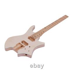 Unfinished DIY Electric Guitar Kit Basswood Body Maple Wood Fingerboard P9W3