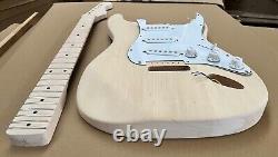 Unfinished DIY Electric Guitar Kit FREE SHIPPING ST type Basswood Body