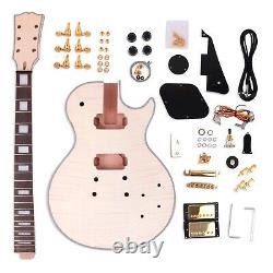 Unfinished DIY Electric Guitar Kit Flame Maple Top Archtop Binding FREE SHIPPING