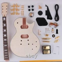 Unfinished DIY Electric Guitar Kit Flame Maple Top Archtop Binding FREE SHIPPING