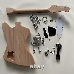 Unfinished DIY Electric Guitar Kit Mahogany Neck Rosewood Fretboard Beauty