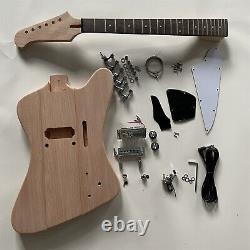 Unfinished DIY Electric Guitar Kit Mahogany Neck Rosewood Fretboard Standard