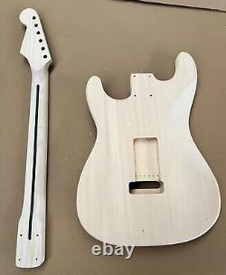 Unfinished DIY Electric Guitar Kit ST style Free Shipping