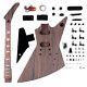 Unfinished DIY Electric Guitar Kit Whole Body Zebrawood Free Shipping EXP Type