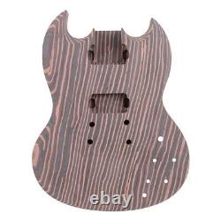 Unfinished DIY Electric Guitar Kit Zebrawood Complimentary Cable Free Shipping