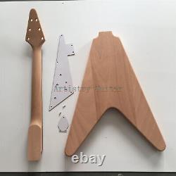 Unfinished DIY Flying V Shape Left-Handed Electric Guitar no Kits Fast Ship