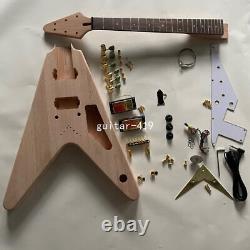 Unfinished Electric Guitar DIY Kit String Through Body Custom Bridge Accessories