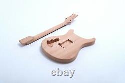 Unfinished Electric Guitar Kit Mahogany Body Flamed Maple Veneer DIY FR Bridge