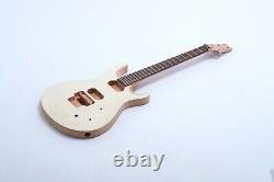 Unfinished Electric Guitar Kit Mahogany Body Flamed Maple Veneer DIY FR Bridge