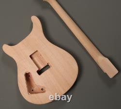 Unfinished Electric Guitar Kits Body DIY Flamed Maple Top Chrome Hardware