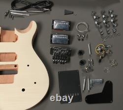 Unfinished Electric Guitar Kits Body DIY Flamed Maple Top Chrome Hardware