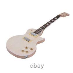Unfinished LP Style Electric Guitar DIY Kit Top-Solid Mahogany Body Neck Custom