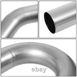 Universal 16-Pieces 2.0OD Steel DIY Custom Exhaust Pipes Straight & Bands Kit
