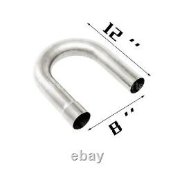 Universal 16-Pieces 2.5OD Steel DIY Custom Exhaust Pipe Straight & Bands Kit