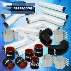 Universal 2.5 Inch Turbo Piping Kit Aluminum Mandrel Bends Clamps +Blk Couplers