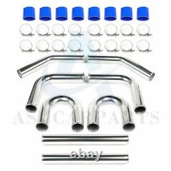 Universal 2.75 inch 8pcs Turbo Intercooler PIPING PIPE KITS Clamp Silicone